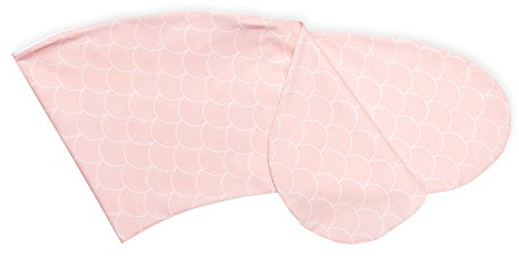 KraftKids Stillkissenbezug weiße Halbkreise auf Pastelrosa, Stillkissenüberzug Länge Außenkante 190 cm, Stillkissenhülle mit Liebe handgefertigt in der EU