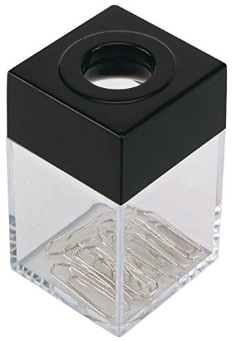 Q-CONNECT KF02132 Magnetischer Klammernspender Büroklammernspender Briefklammerspender/Rechteckig Transparent/für Büroklammern/ 4 x 4 x 7 cm/ 1 Stück