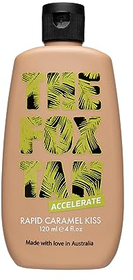 The Fox Tan - Rapid Caramel Kiss - Bräunungsbeschleuniger ohne Selbstbräuner, Lotion für Gesicht und Körper, für Sonne und Solarium,vegan und tierversuchsfrei, 120 ml