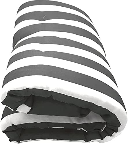 Cojín Tumbona Colchón Colchoneta Tumbona Acolchada 180 x 55 x 8 cm Classic Texturas Colchoneta para sillas de Terraza (Raya Gris)