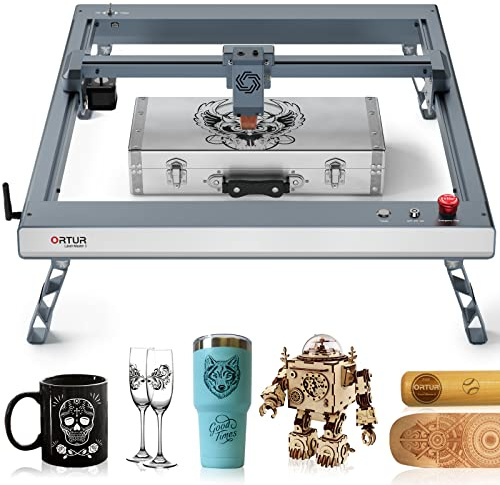 ORTUR OLM3 10W Lasergraviermaschine mit LU2-10A Modul, Hochpräzision 0,05mm, 20000mm/min, 400x400mm, APP-Steuerung, Erweiterbar, Aluminium Laser Cutter für Heim Werkstatt