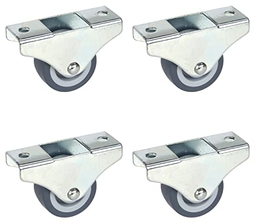 Dörner + Helmer Juego de 4 ruedas para muebles de 38 mm, fijadas por dirección, con placa, TPE sin dejar rastro, capacidad de carga de 135 kg/set