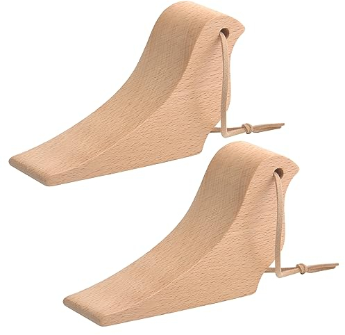 TNSLAND 2 Pezzi Ferma Porta, Fermaporte da Terra Legno,Ferma Porta da Pavimento Antiscivolo,Fermaporte da Terra, Adatto a Tutti i Tipi di Porte Finestre e Pavimenti Interni