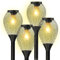 Ortiny Luces Solares LED Exterior Jardin Suelo, 4 Balizas Exterior Jardin IP65 Impermeable Farolillos Solares Exterior Auto ON/OFF, Para Decoracion Jardin Iluminación de Caminos Patio Terreza