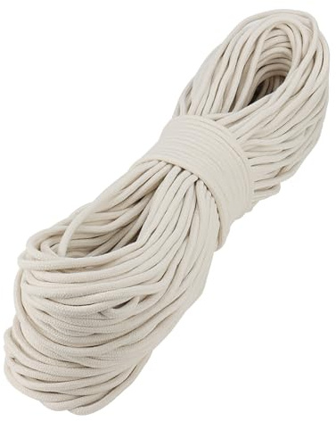 SOUJAP 328 Feet Cotton Clothesline Rope, 1/4 Inch White Cotton Clothesline Rope for DIY Decoration, Tie Down
