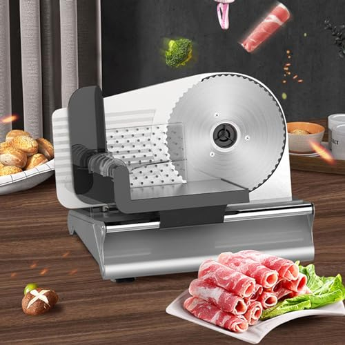 Commercial Deli Meat Slicer, 200w Meat Slicer Machine with Removable Stainless Steel Blades for Mutton Roll Ham Cheese Bread - Perfect for Delis