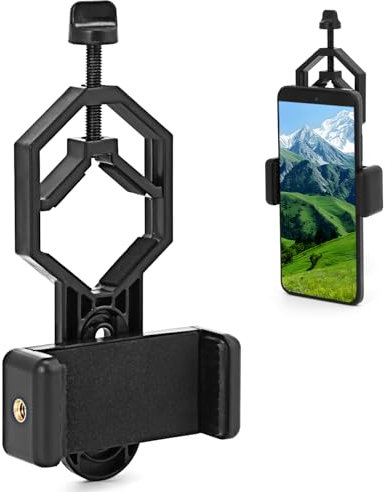 QWORK® Adaptateur de téléphone pour télescope - Support de téléphone Portable Universel pour Lunettes d'observation, monoculaires et Jumelles