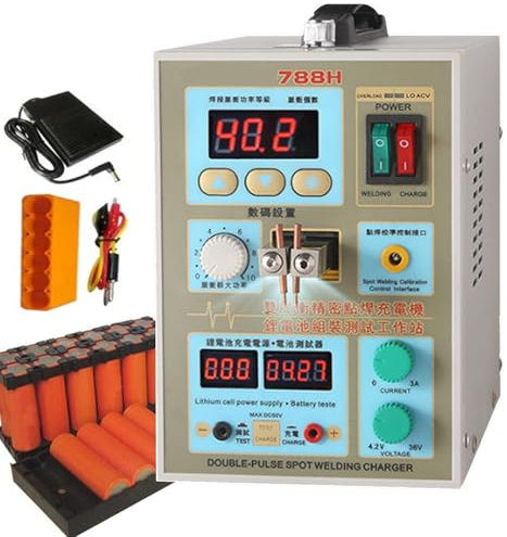 Battery Spot Welder | Led Pulse Battery Spot Welder | 2.8kw Welding Machine-Micro-Computer Battery Charger 800 A -0.2 Mm 36 V With Led Light,White