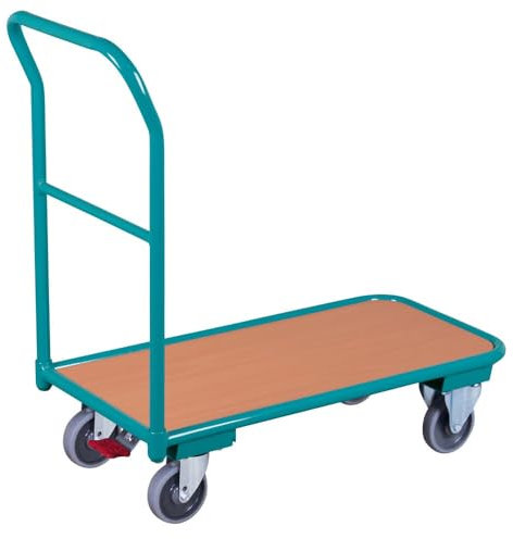 Ameise Magazinwagen | 200 kg Tragkraft | HxBxT 91 x 45 x 95 cm | Ladefläche BxT 45 x 85 cm | 4 TPE-Rollen mit Zentralbremse | stabiles Stahlgestell | stoß- und Kratzfest | bodenschonend
