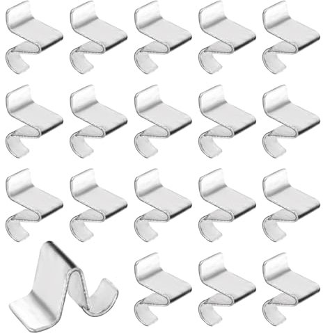 Grevosea 18 Pcs Cabinet Shelf Clips, Stainless Steel Metal Shelf Clips Heavy Duty Shelf Brackets Shelf Support Clips for DIY Kitchen Cabinets Bookshelf Wood Metal Shelving
