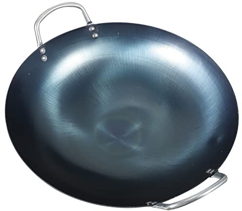 Sartén para placa de inducción, wok de hierro pequeño con tapa, sartén individual grande, sartén para asar para cocinar versátil