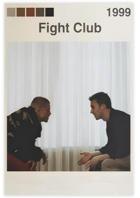 Poster cinematografico medievale del Fight Club, decorazione per camera da letto, ufficio, camera da letto, regalo, 60 x 90 cm