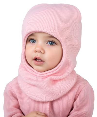 iNszkoos Enfants Hiver Tricot Cagoule Bonnet 1-6 Ans Enfant Oreillette Capuche Bonnet Visage Cou Chapeaux Plus Chaud Écharpe Temps Froid Couverture Complète Garçons Filles Casquette De Ski Thermique