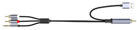 Lerpwige Adaptador estéreo coaxial a 3 de 5 mm con reducción de ruido para dispositivos multimedia y Braide, convertidor de audio coaxial