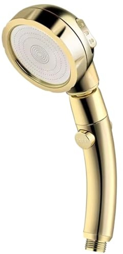 High Pressure Shower Head Set with Hose and Holder Golden 3 Modes Large Flow Rainfall Handheld Faucet Bathroom Accessoies(Gold)