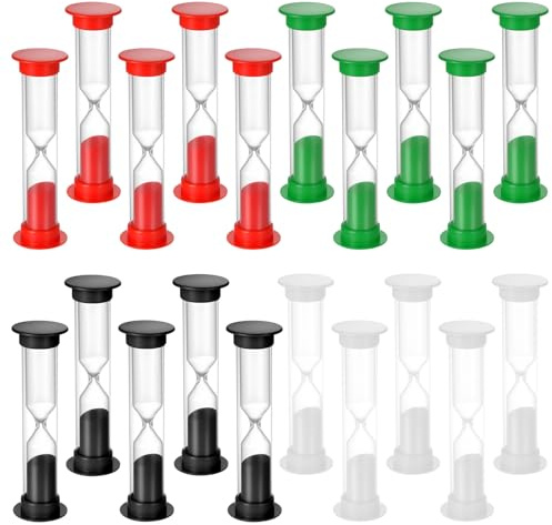 20 Pz Clessidra 1 Minuto, Clessidre a Sabbia (1 Minuto), Clessidre da 1 Minuti per Lavarsi i Denti, Timer da Cucina, Timer a Vreve Termine per Uova per Casa, cucina, scuola, ufficio (4 colori)