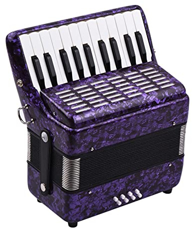 Karlak 22 Tangenter 8 Bas Utsökt Pianodragspel för Nybörjare med Justerbara Remmar Gig Bag - Perfekt för Barn och Studenter Svart (Purpur)