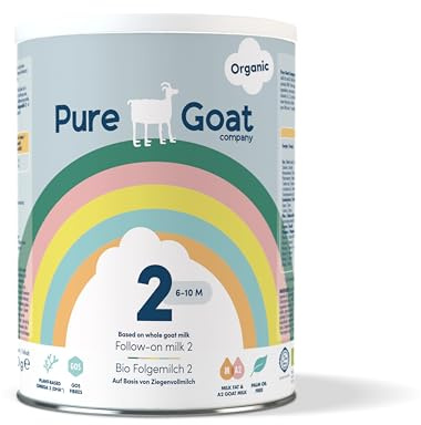 Pure Goat Company Organic Follow-On Formula Stage 2 (6–12 Months) | Full-Cream Goat’s Milk, GOS Fibres, DHA & ARA | Palm Oil & Soy Free | Organic Certified Baby Milk Powder – 400g