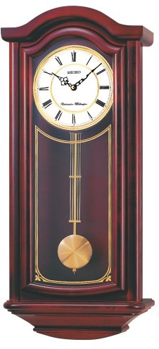 Seiko Mahogany Wall Clock with Pendulum