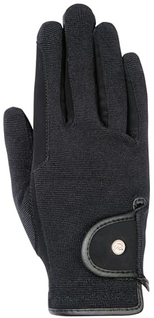 Hkm Guanti Da Equitazione Professional Pelle Nabuk Imitazione Guanti, Donna, Reithandschuhe Professional Nubuk Lederimitat, Nero, 10