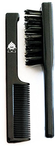 HIPSTERIA KIT SPAZZOLA & PETTINE per barba e baffi - Kit Brush& Comb