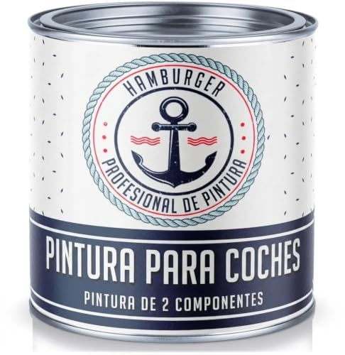 Pintura para coches 2K mate negro RAL 9005 negro Capa de acabado - Alta cobertura - Protección antioxidante - Resistente a arañazos e impactos (2,5 L) Hamburger Lack-Profi