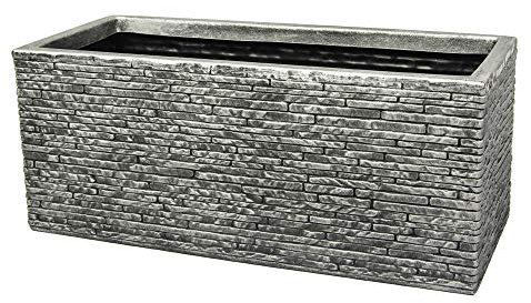 Strata GN576 Slate Lightweight Garden Planter Trough - Durable, Stylish, and Weather-Resistant Plant Pot- Ideal for Your Outdoor Space (60 x 25 x 25.5cm)