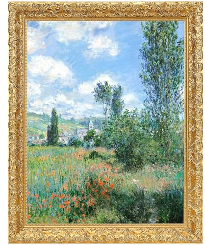 HUACANVAS Wood Canvas Frame for 11x14Paintings,Antique Gold Ornate Frames for Oil Art,Plein Air Frame,Vintage Frames for Wall Decor (No Backboard)