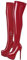 blingqueen Stivali elasticizzati da donna sopra il ginocchio, con plateau, rosso laccato, 43 EU