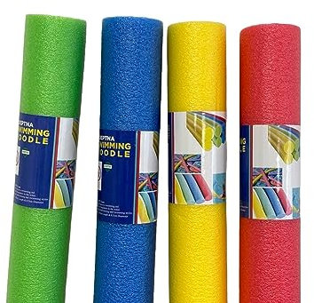 ADEPTNA Swimming Pool Noodle Float Aid Woggle Logs Noodles Water Flexible Swim Aid Aqua Aerobics Exercise Pool Noodle for Kids and Adults (YELLOW)