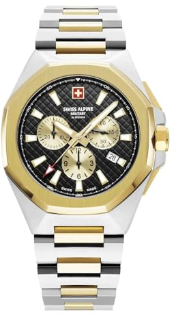 Swiss Alpine Military Herren Uhr Chronograph Analog Quarz 7005.9147SAM Edelstahl