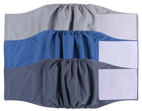 Hisprout männliche Hundewindeln 3-Pack waschbare Wiederverwendbare Hundewindel für männliche hoch saugfähige Hundewickeln mit flexiblem Klettverschluss(DDMXL09)