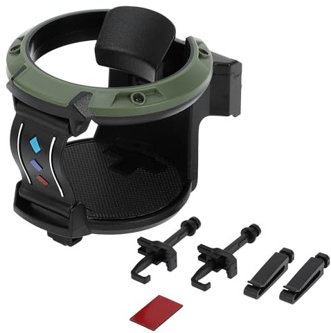 INFINAUTO Cup Holder, 2.95 Car Universal Car Air Vent Cup Holder with Hook Plastic Black Green, 1 Pc
