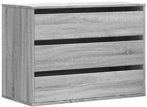 vidaXL Cajonera de Esquina Madera ingeniería Gris Sonoma 80x41x58 cm, cajonera, Armario de almacenaje, aparador, Mueble de almacenaje