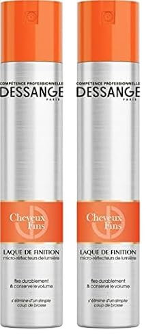 DESSANGE - Laque De Finition - Micro-Réflecteurs De Lumière - Formule Enrichie En Pro-Vitamine B5 - Fixe Durablement & Conserve Le Volume - Cheveux Fins, Sans Volume - 300 ml (Lot de 2)