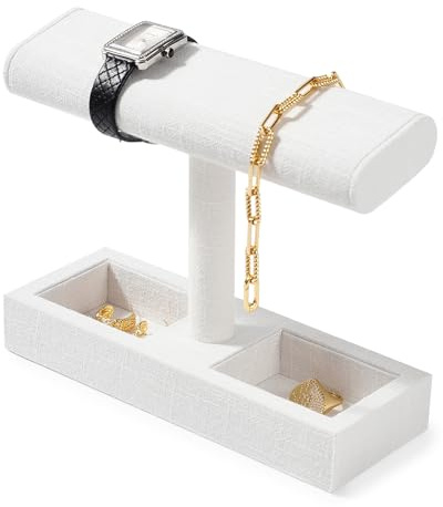 Oirlv Microfibra Multifuncional Soportes Para Joyas,Organizar Joyas Reloj Pulsera Collar(Lino)