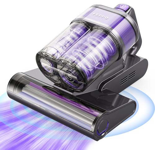 FEPPO Mattress Vacuum Cleaner, 4-in-1 Bed Vacuum Cleaner PRO, 16KPa Handheld Vacuums with 253.7nm UV-C Light, 40,000 Beats/Min Tapping, 140°F Hot Air, HEPA Filter for Bed, Sofa, Crib(Corded, 550W)