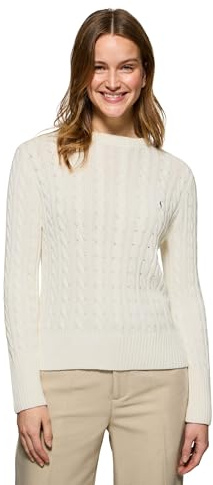 Polo Club Jersey para Mujer Estilo Trenzado con Cuello Redondo y Bordado 100% Algodón