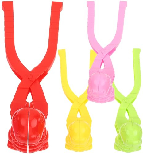 WOONEKY 4 pezzi Stampi per Palle di Neve Forma di Dinosauro Giocattoli in Plastica Sicura e Resistente Strumenti Portatili per Giochi all Aperto Invernali ed Estivi con Sabbia Facile da