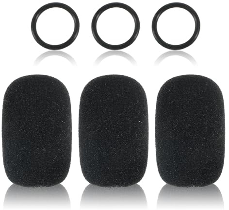 Apojgitn Funda de micrófono para auriculares de aviación Bose 20, paquete de 3 fundas de espuma para micrófono, filtro pop de micrófono, escudo de aislamiento de micrófono Cardo, accesorios para