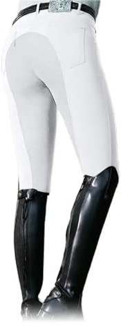 YGMNQAL Reithosen Kleidung for Damen und Herren, modische Hose mit hoher Taille, Radhose, Feste(White,3XL)