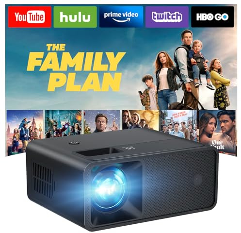 CiBest Portable Mini Projector White, 2025 Upgraded Full HD 1080P Projector, Movie Projector Compatible with iOS/Android Phone/Tablet/Laptop/PC/TV Stick/Box/USB