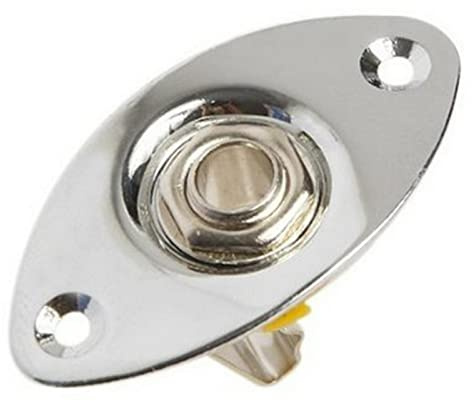 Guitar Jack Socket, Accessories Electric Guitar Bass k Socket 1/4 Output Input Jack Cover Plate with 2 Mounting Screws(COLOR:Silver)