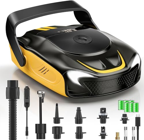 Bomba Eléctrica Sup 50 PSI, Bomba de Aire Eléctrica Recargable para Sup, Inflado/Desinflado Inteligente, con luz LED, para Tablas de Sup, Kayaks, Motocicletas, Pelotas, Colchones de Aire