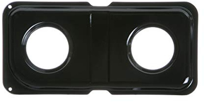GE WB34K10010 Genuine OEM Porcelain Double Drip Pan for Left Side Burners (Black) for GE Gas Ranges