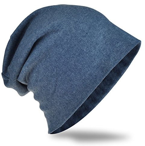 Jersey slouch beanie lång mössa stjärna unisex enfärgad män kvinnor mössor stjärna trend (en storlek, enfärgad mörkblå), Mörkblå