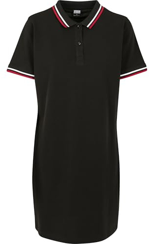 Urban Classics Ladies Polo Dress Donna Miniabito Nero XL 100% Cotone