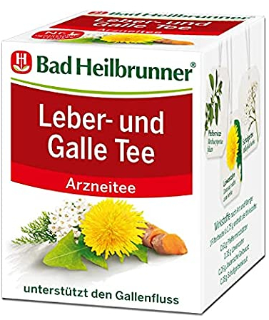 Bad Heilbrunner Leber- und Galle Tee im Filterbeutel, 6er Pack (6 x 8 Filterbeutel)
