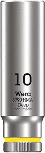 Wera 05004507001 8790 HMA Deep Douille 1/4, Jaune Clair, 10.0 mm
