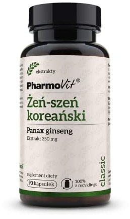 Pharmovit Koreanischer Ginseng 250mg, Panax Ginseng, 90 Kapseln (90 Portionen)